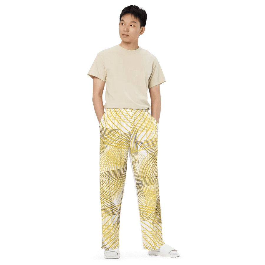 Pants with golden lines and leaf design product image (3)