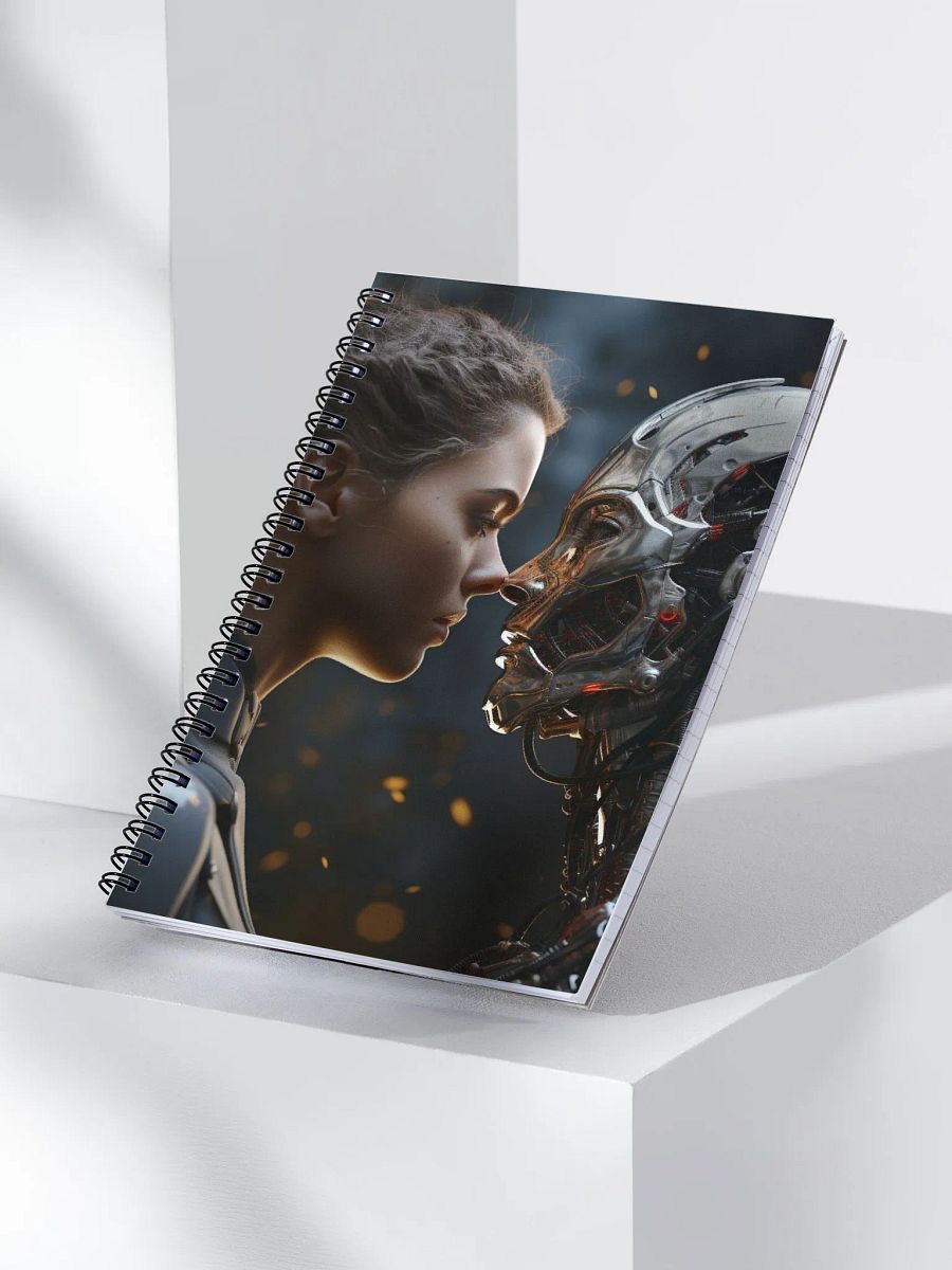 Girl with robot spiral notebook product image (3)