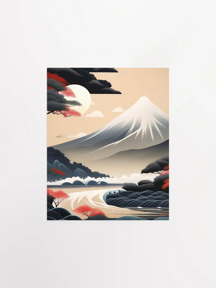 Japandi Art Mountain Landscape - Poster - Small and Standard Sizes - 8x10-11x14-12x16-16x20 Inches product image (1)