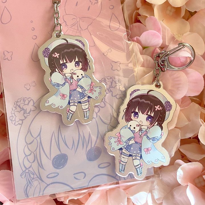 chibi cutie silver keychain product image (1)