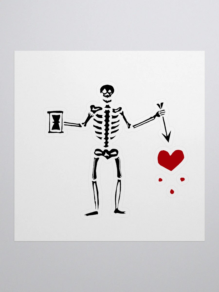 Skeleton Stabbing A Heart Stickers product image (1)