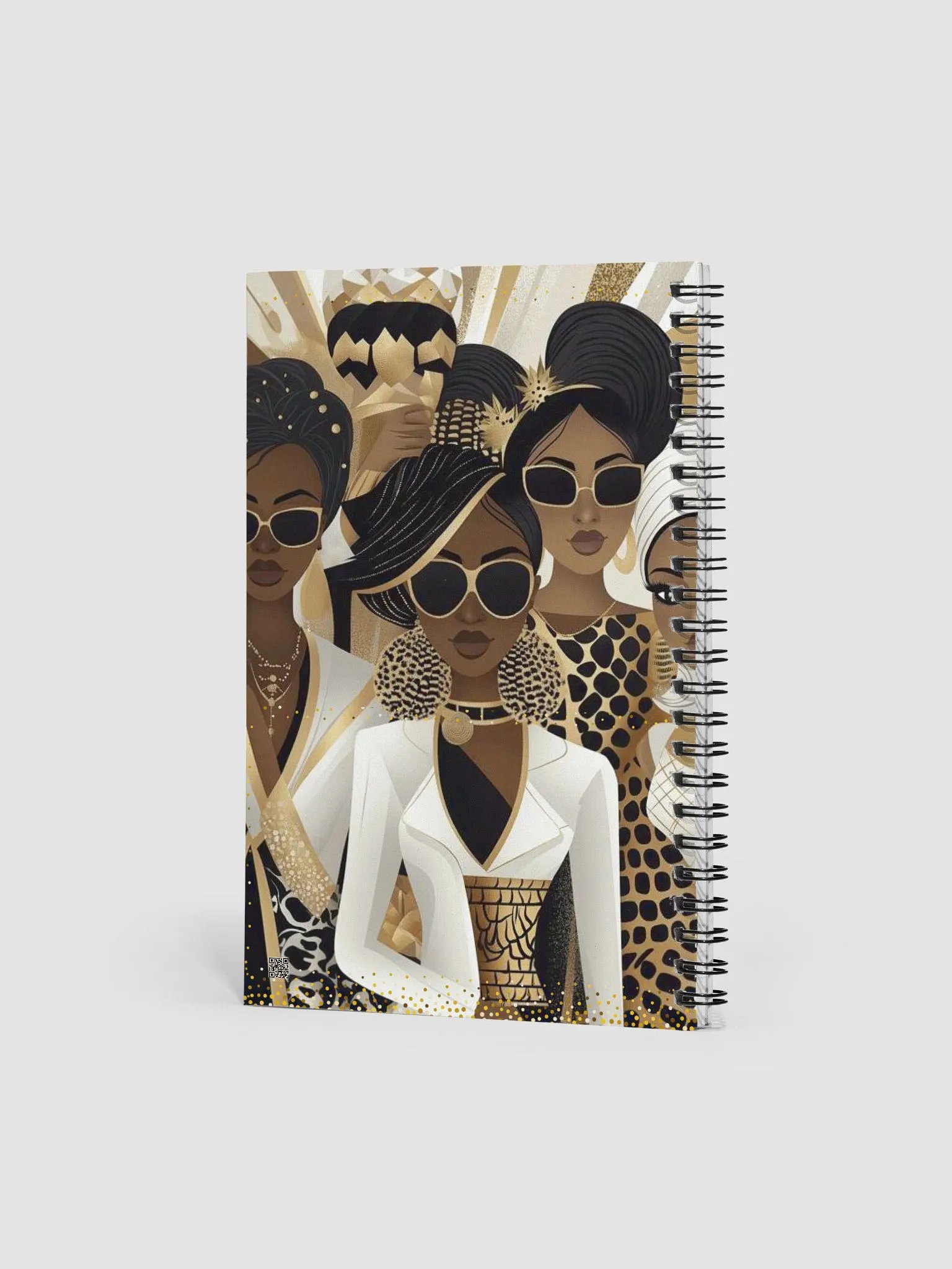 Royal Glamour Queens Notebook - Bold Black & Gold African Women Art Journal, Perfect for Empowering Writing, Creative Ideas, and Daily Notes product image (2)