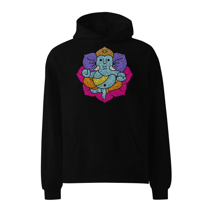 Ganesha Mosaic Lotus - Vibrant Spiritual Art - Oversized Hoodie product image (1)