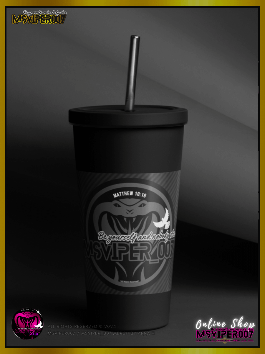 Tumbler - "MsViper_007™ Brand [gray/blk] - Support&Sport" Insulated Tumbler with a Straw By Anna H. product image (11)