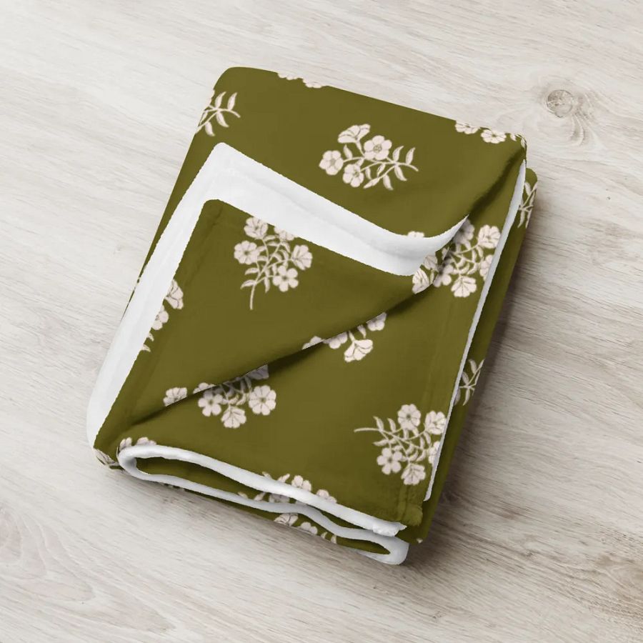 Alpine Cascade - Green and Creme - Throw Blanket product image (9)