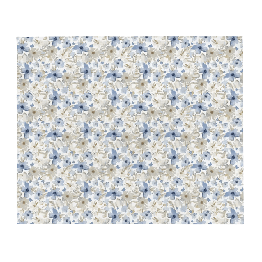 Blue Grey Flowers Blanket product image (2)