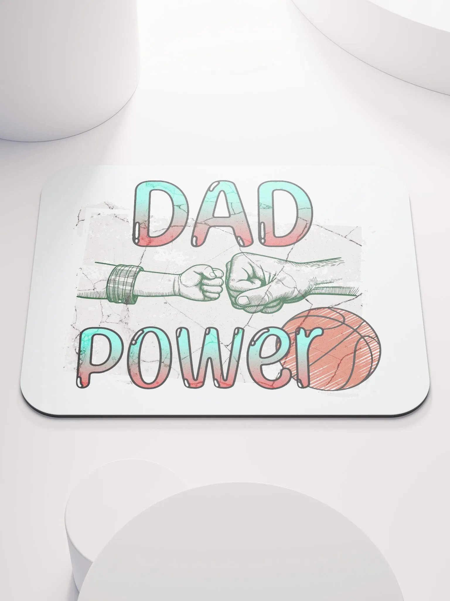 Dad Power Basketball Fist Mouse Pad product image (1)