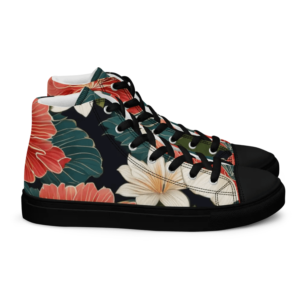 Women's Floral Harmony High Top Canvas Shoes product image (2)