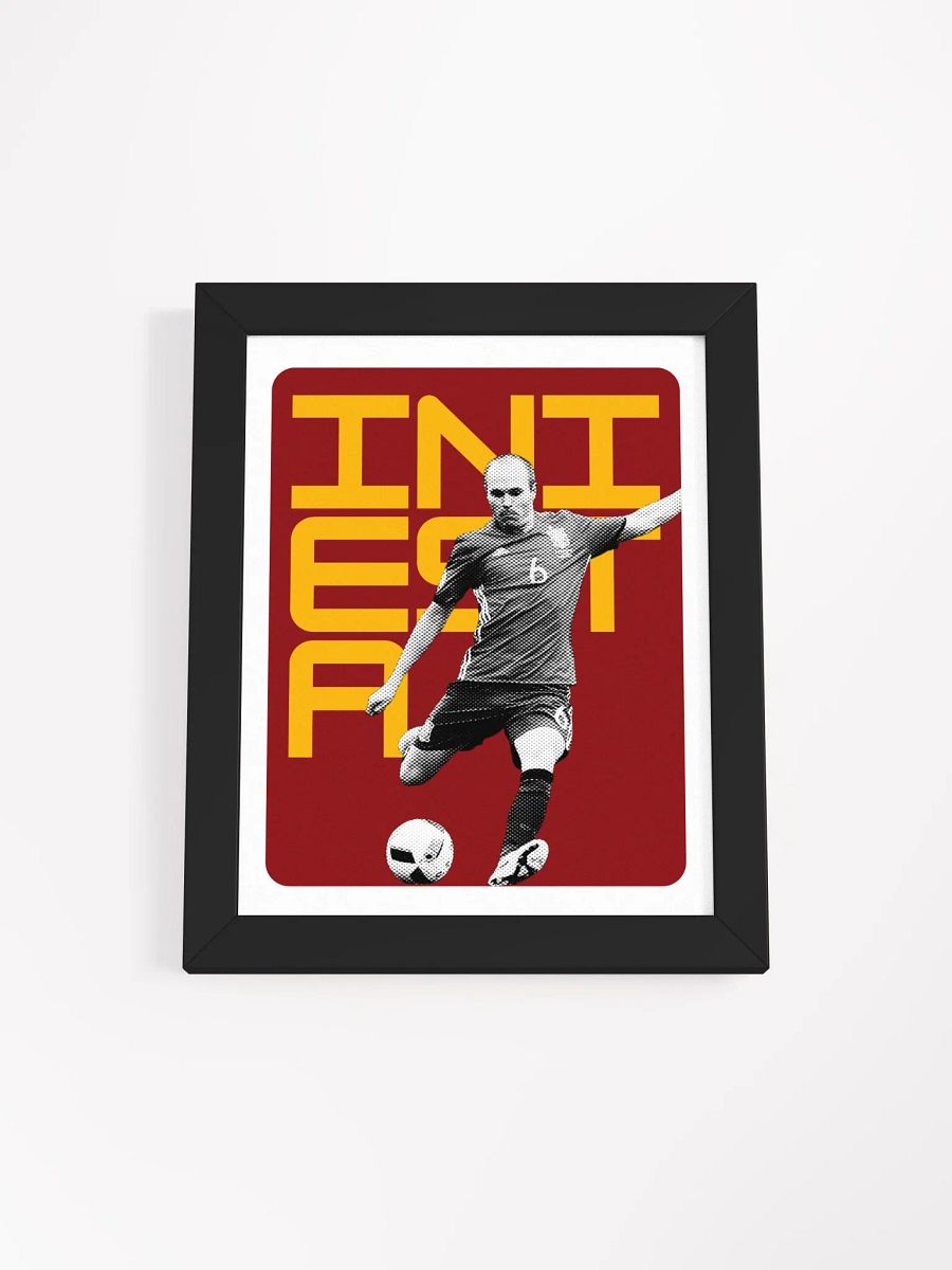 Andrés Iniesta BW Spain Name Art Framed Print product image (3)
