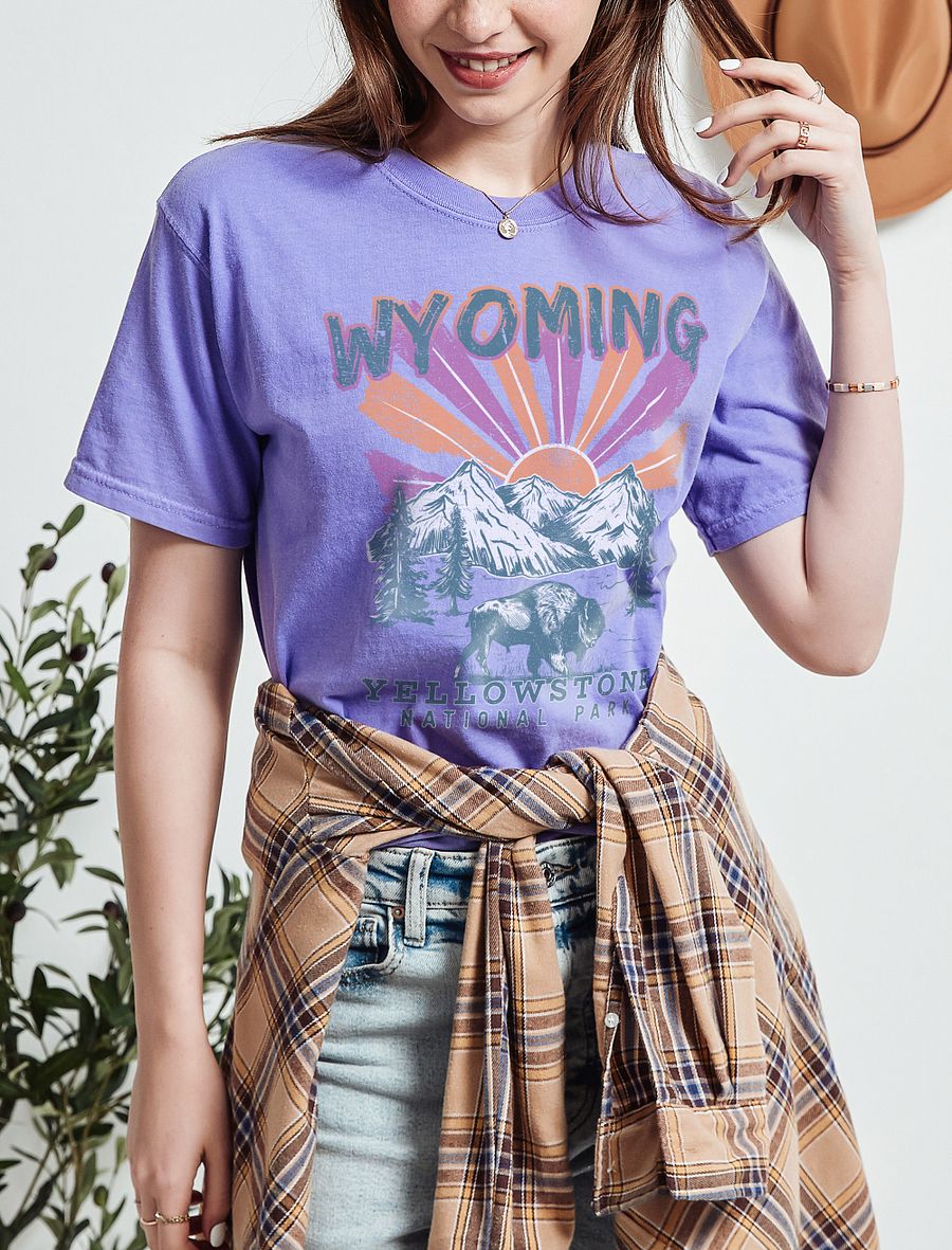 Yellowstone National Park, Wyoming Tee | Retro-Style Western T-Shirt for Travel and Road Trips product image (43)