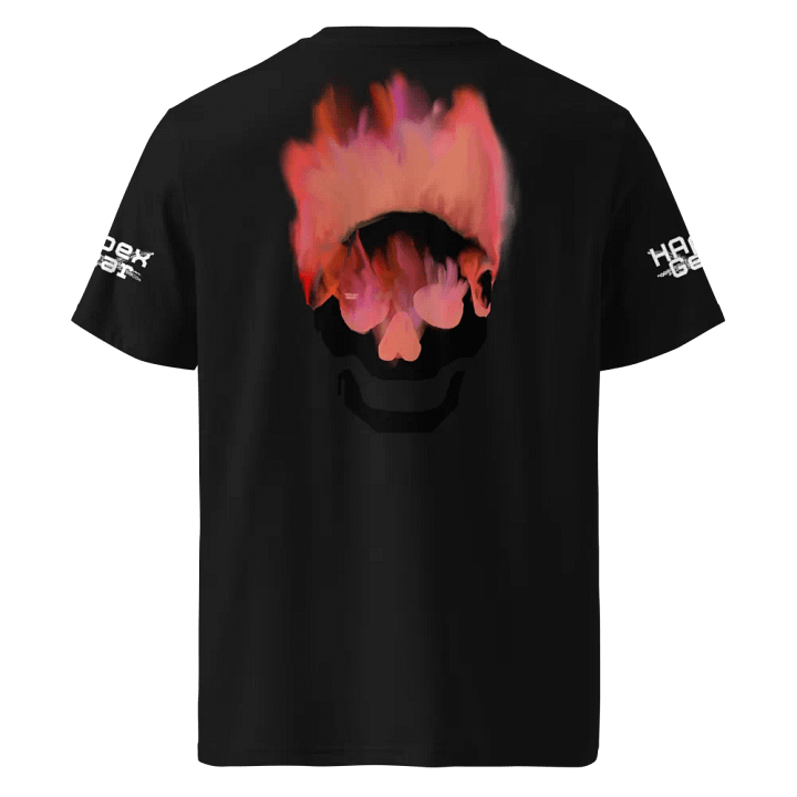 Flaming Skull Face- Organic Cotton T-Shirt product image (1)