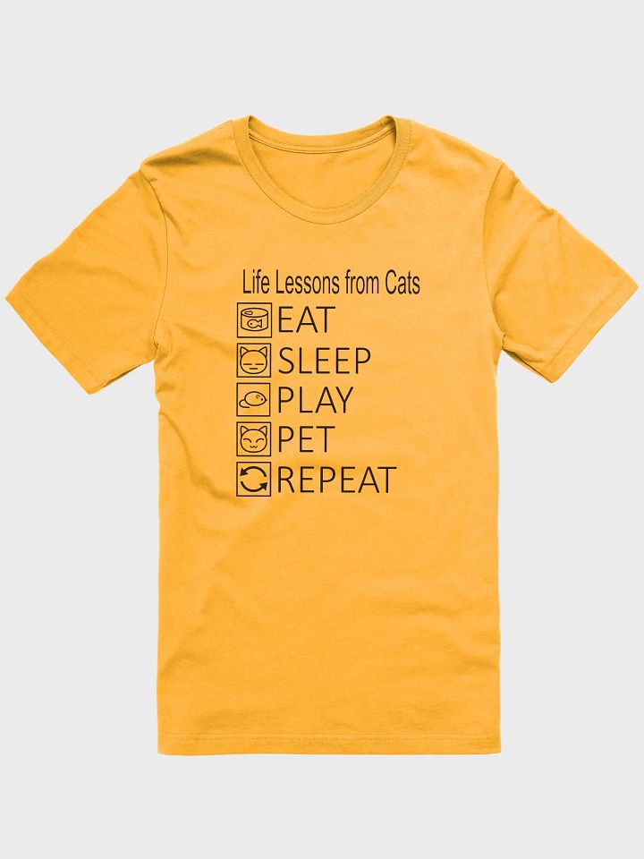Life Lessons from Cats Unisex Tee, Black Print product image (1)