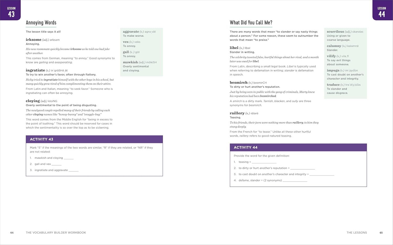 The Vocabulary Builder Workbook: Simple Lessons and Activities to Teach Yourself Over 1,400 Must-Know Words product image (4)