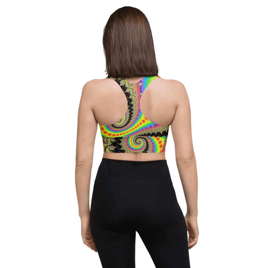 Fractal Longline Sports Bra - Pink Lemonade and Candy Twists product image (2)