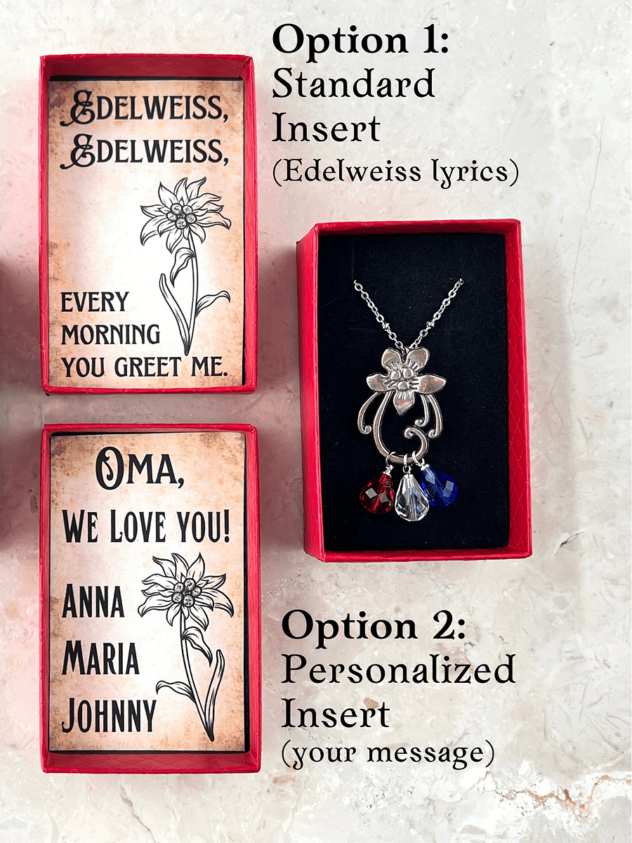 Edelweiss Necklace with Birthstones - Customized product image (6)