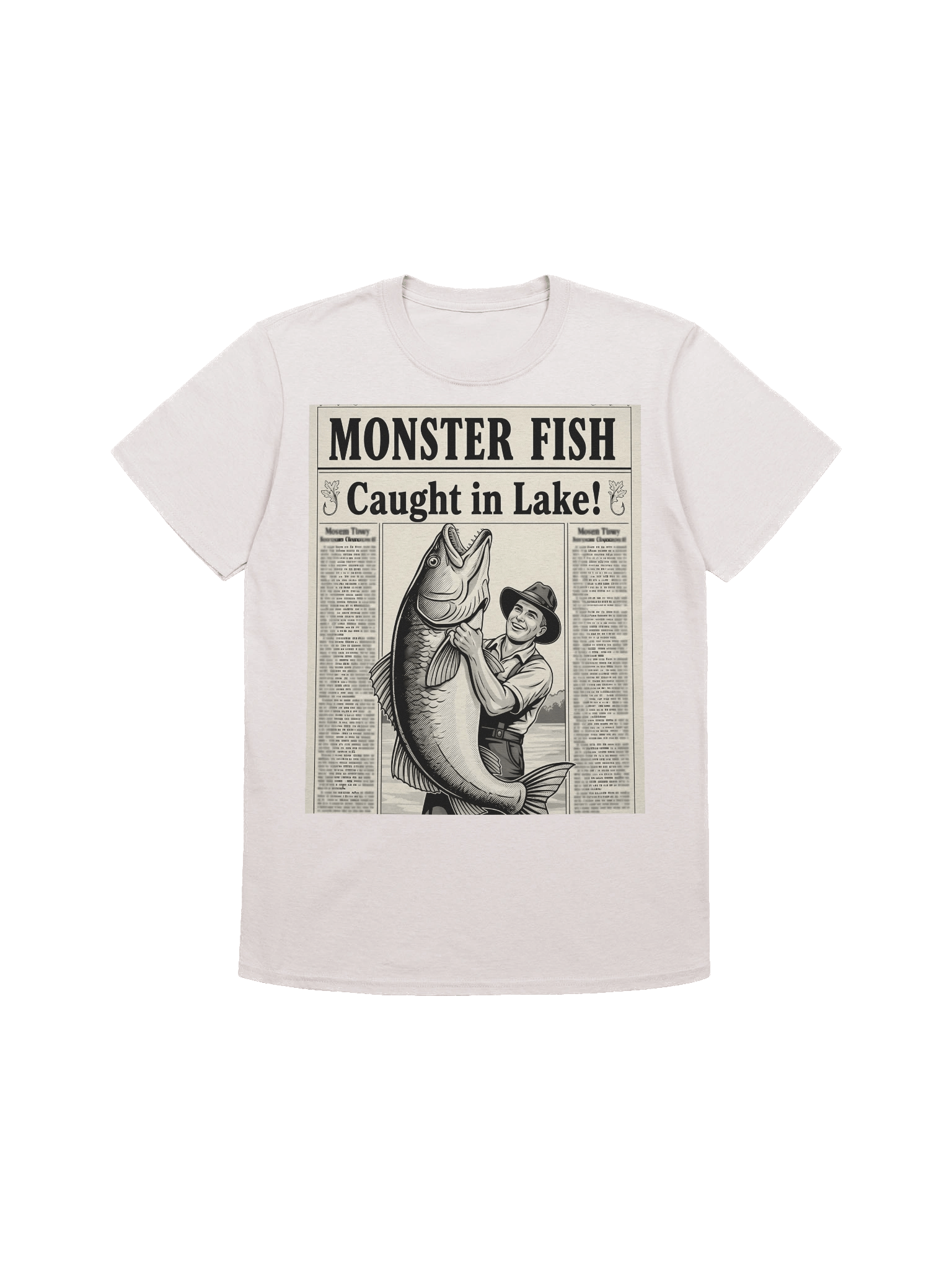 Vintage newspaper - Monster Fish Caught in Lake! T-Shirt product image (3)