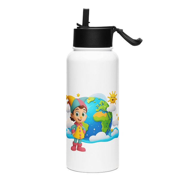 JessyJesty Earth Stainless Steel Water Bottle with Straw Lid – Hydrate with Planet Power! product image (1)