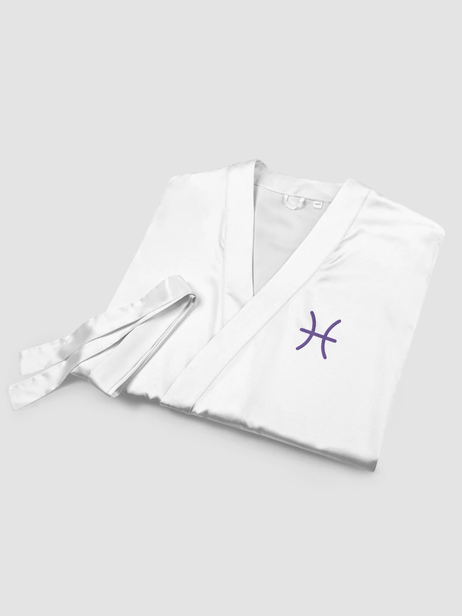 Pisces Purple on White Satin Robe product image (3)