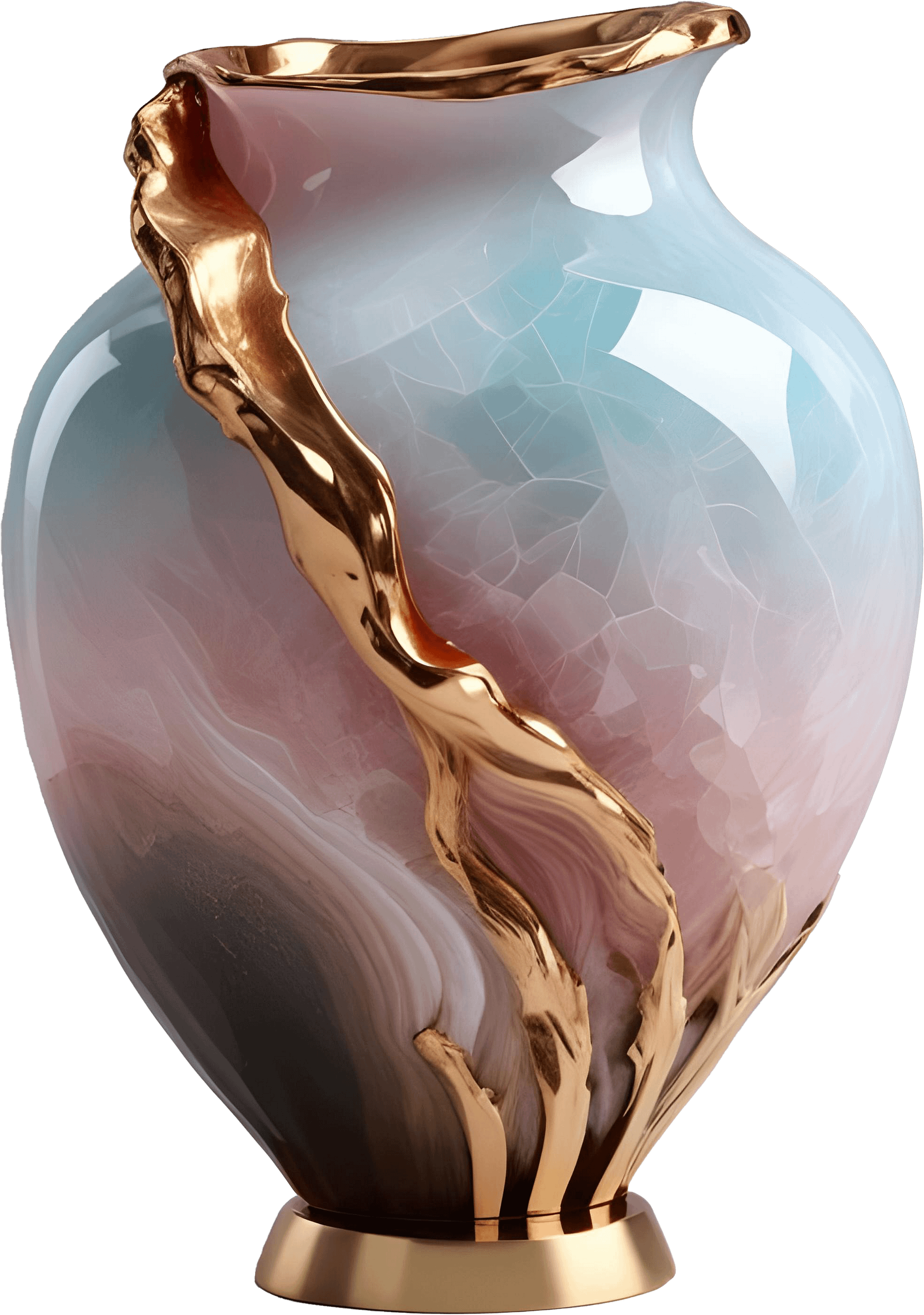 Golden Serenade – Gradient Crystal Vase PNG product image (1)