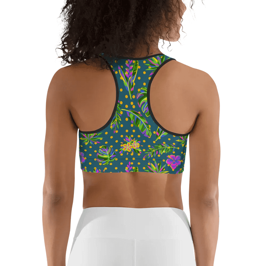Green All-Over Print Sports Bra product image (5)