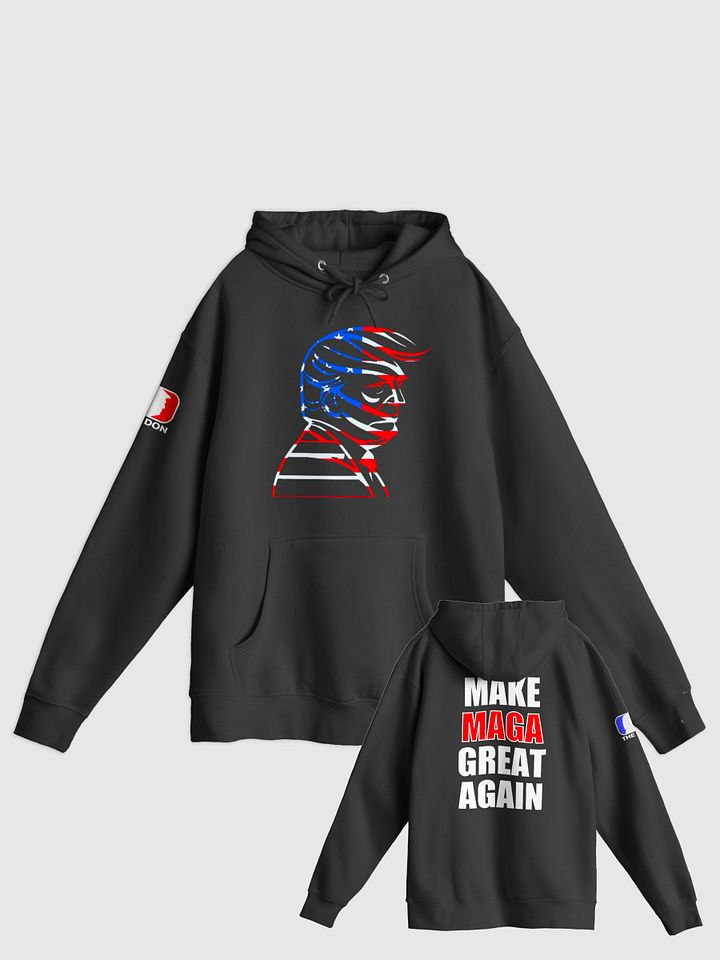 Trump Flag Silhouette 3/MAGA Black Hoodie product image (1)