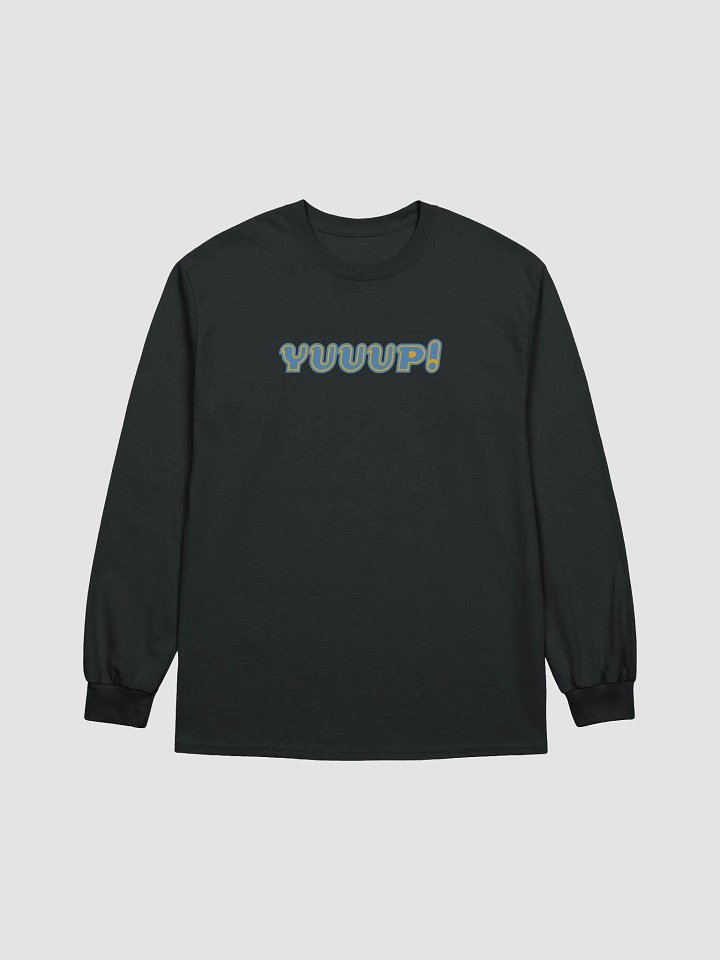 YUUUP! Bold Blue Stylized Long Sleeve T-Shirt product image (5)