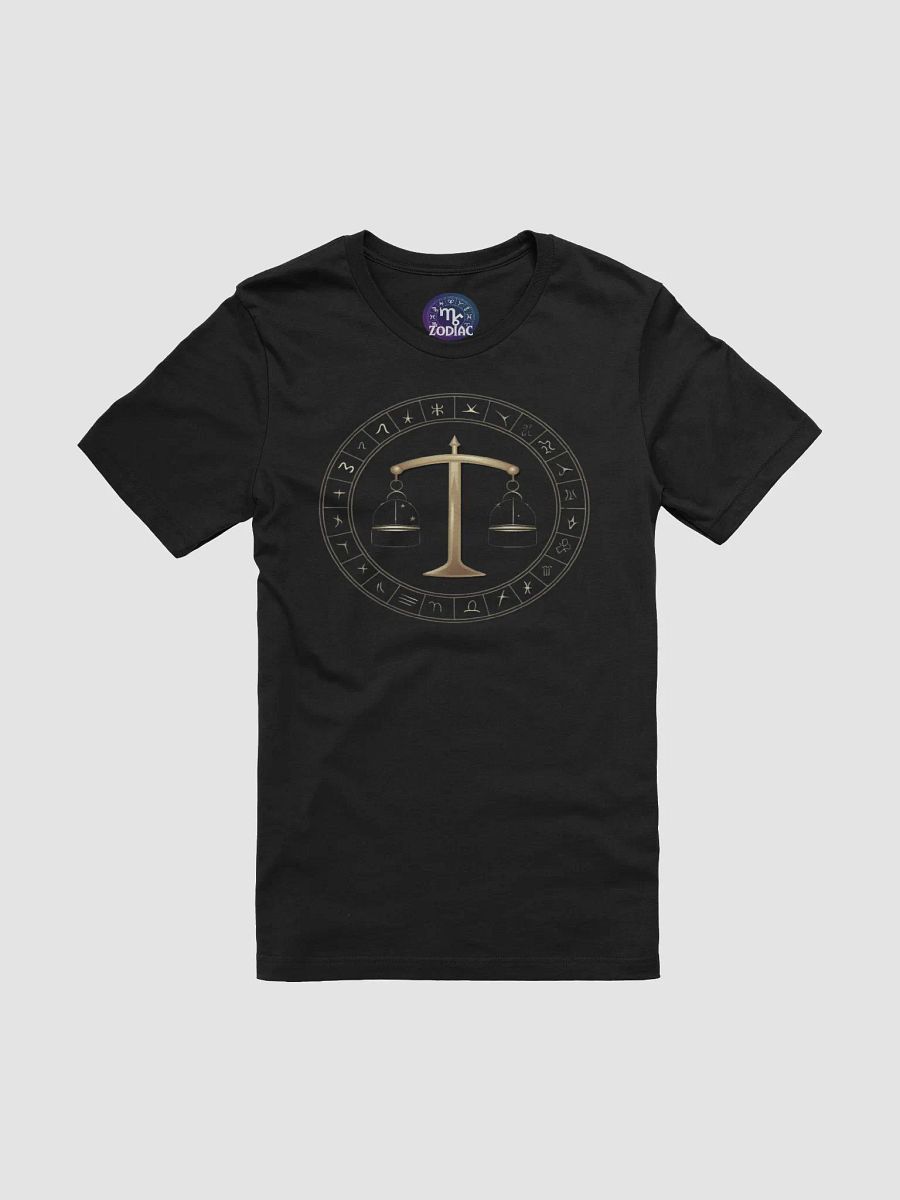Unisex Libra Zodiac T-Shirt with Scales and Zodiac Wheel, Astrology Gift product image (4)