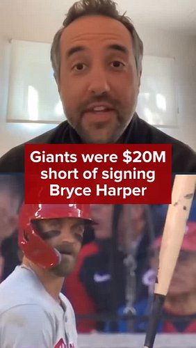 The Giants were $20 million short of signing Bryce Harper 😳