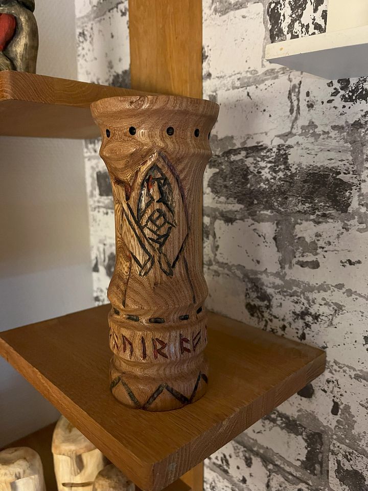Runic Candle Holder with Odin’s Spear – Viking Style product image (1)