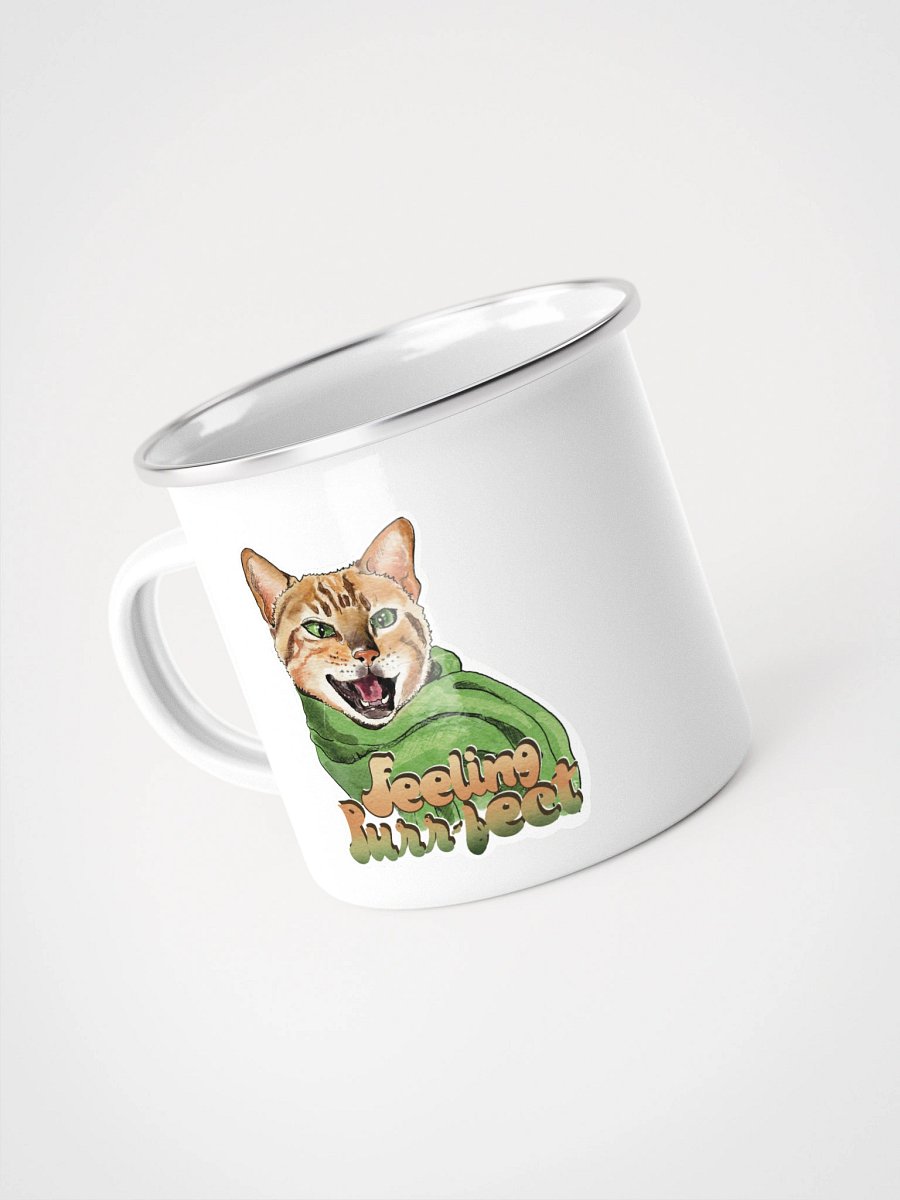 Feeling Purr-fect Cat with a scarf Enamel Mug product image (4)