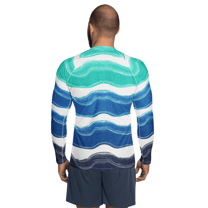 Sun-Proof Men's Rash Guard: Coastal Blue product image (2)