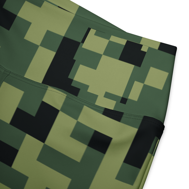 Military Green Camouflage Pixels Camo Pattern Flare Leggings product image (1)