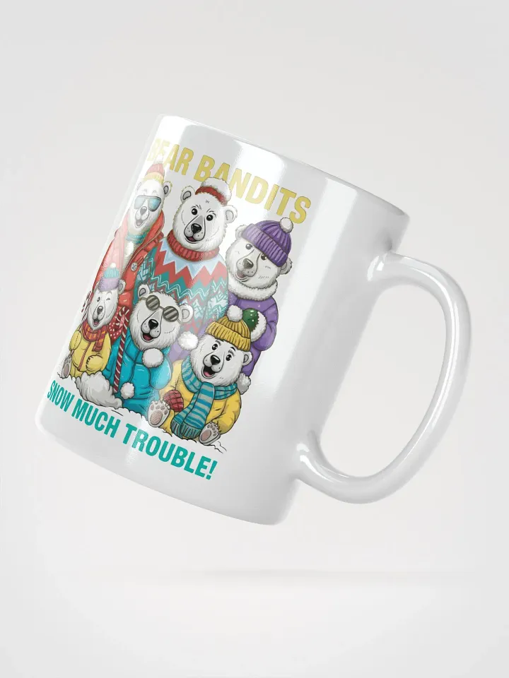 Bear Bandits of the North White Glossy Mug – Festive Polar Bear Design product image (6)