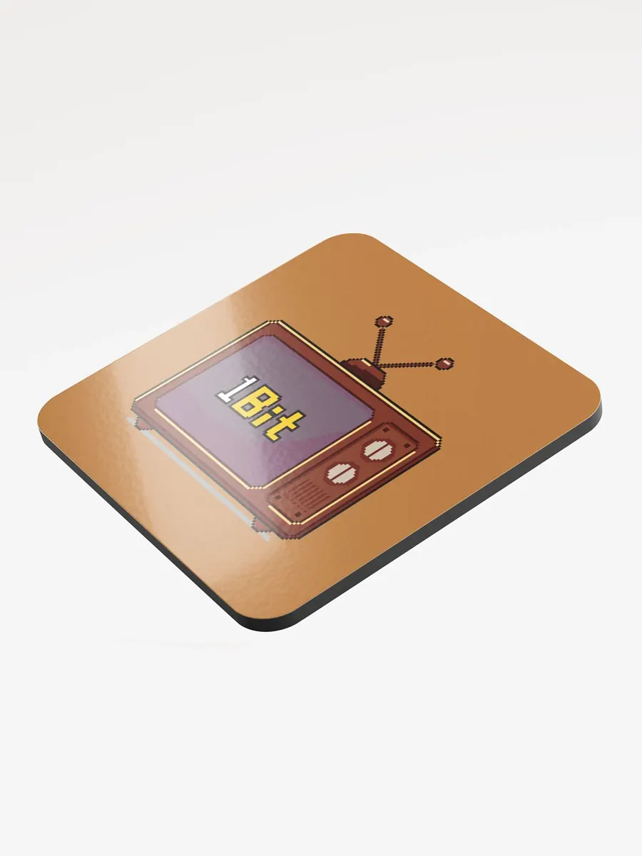 1Bit Pixel Art Glossed Cork Coaster (limited copper edition) product image (3)