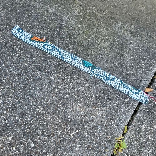 5 feet wide, fingering weight yarn, c 2.75 hook