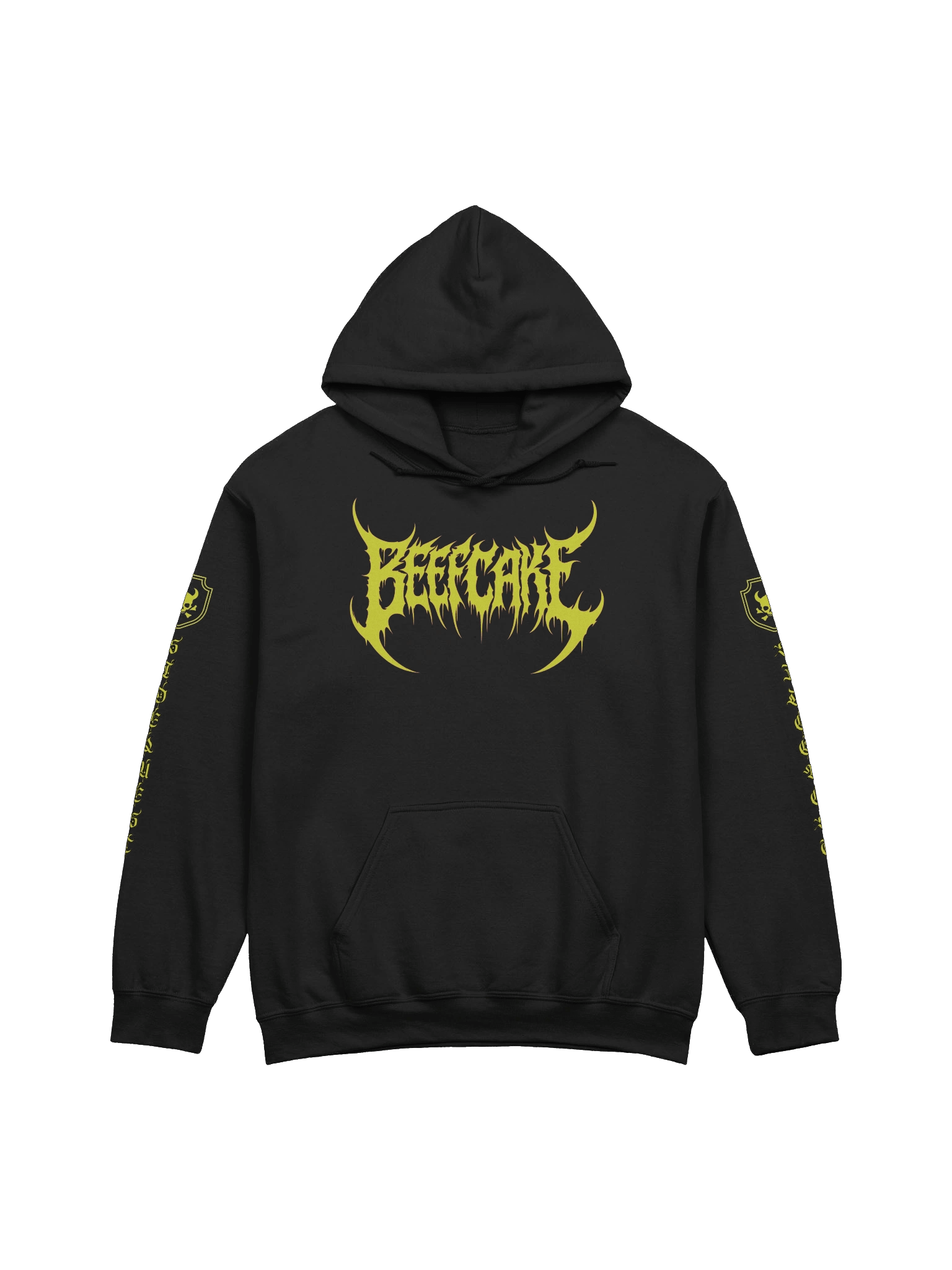 Beefcake Hoodie (Death Metal Font - Gold) product image (1)