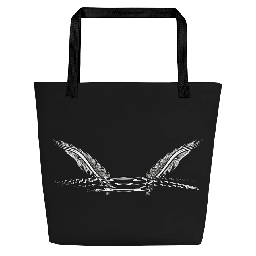 White HApex Gear White Logo Cancer Awareness Orange Ribbon. Black Large Tote Bag w/ Pocket product image (3)