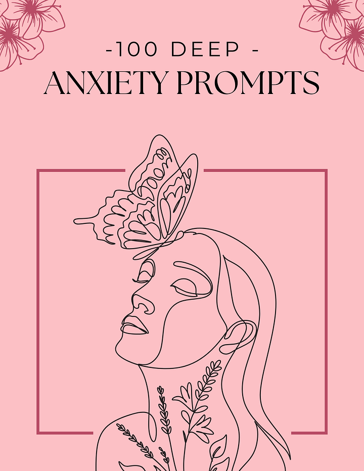 Digital Self Care 100 Deep Anxiety Prompts Journal With Love, Jasmine product image (1)