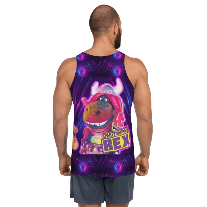 Neon Diamond Partysaurus Rex All Over Print Tank Top product image (1)