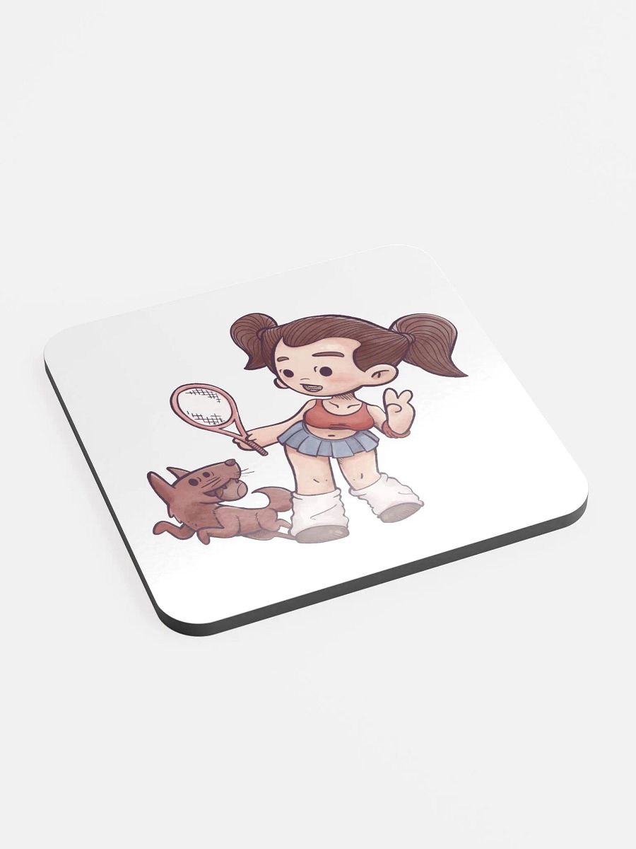 She & Her Pet | Glossed Cork Coaster product image (2)