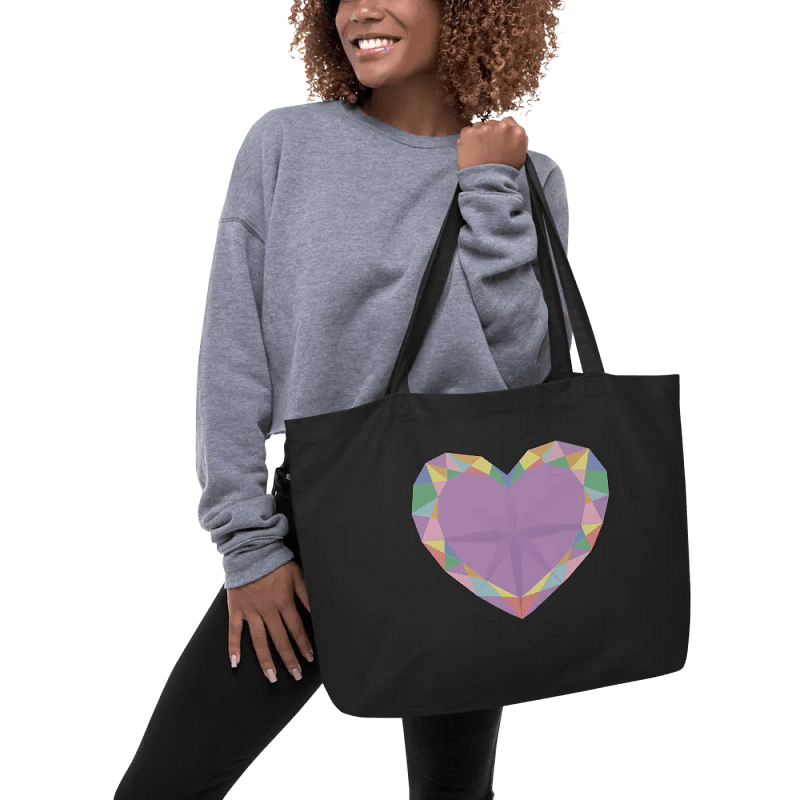 Crystal Pride Heart Cotton Tote Bag