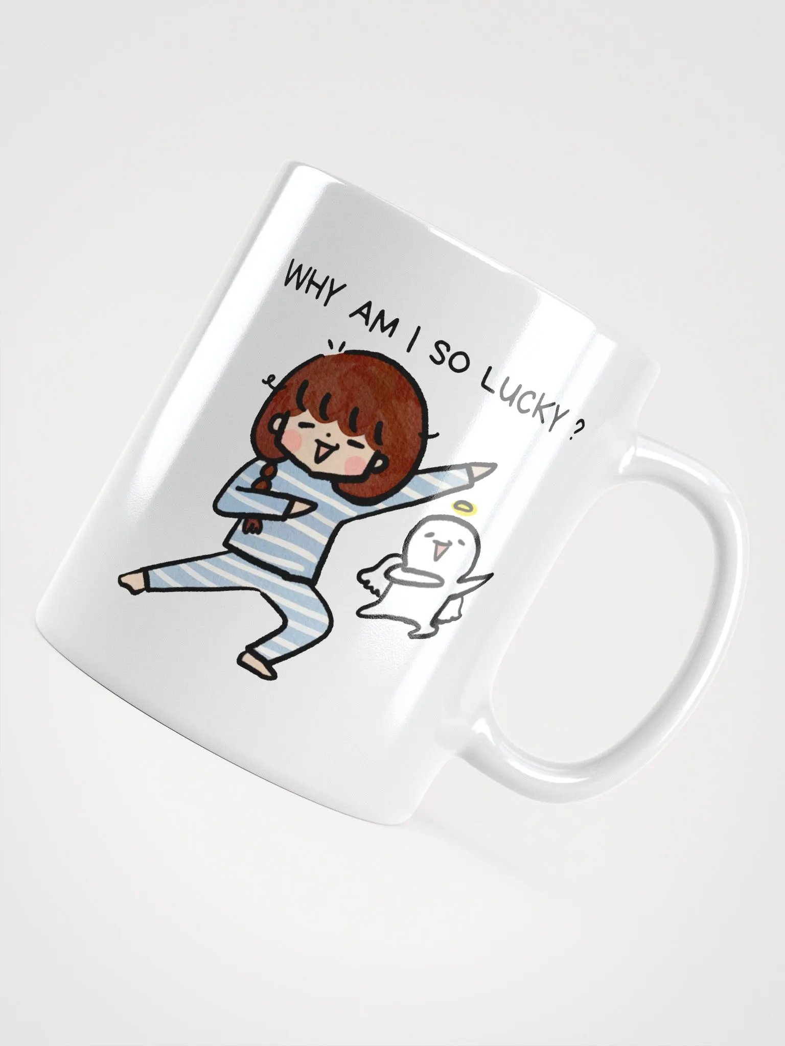 WHY AM I SO LUCKY | White Glossy Mug product image (4)