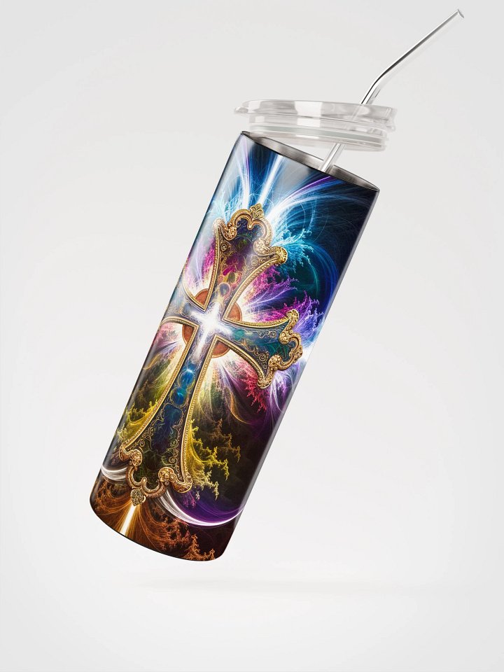 Lift Me Up Lord 3D Christian Cross Black Purple 20 Oz Tumbler product image (2)