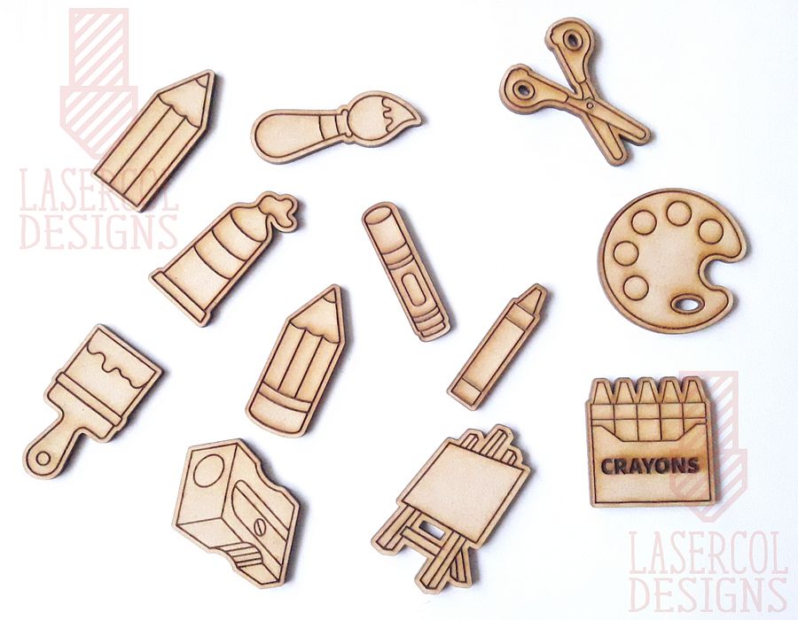 Art Supplies Cut Outs and Stud Earrings - Laser Cut Files product image (4)