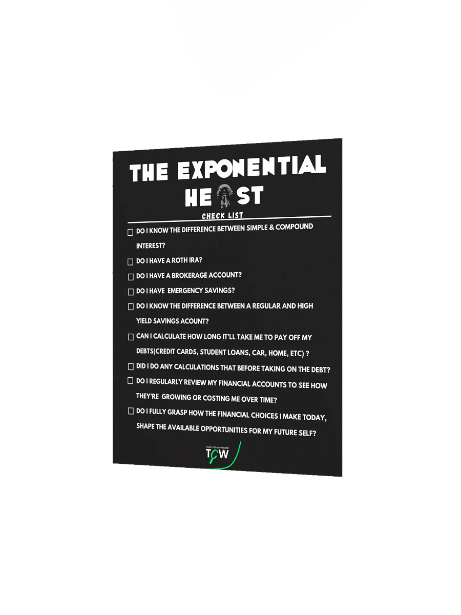 The Exponential Heist Checklist Poster product image (2)