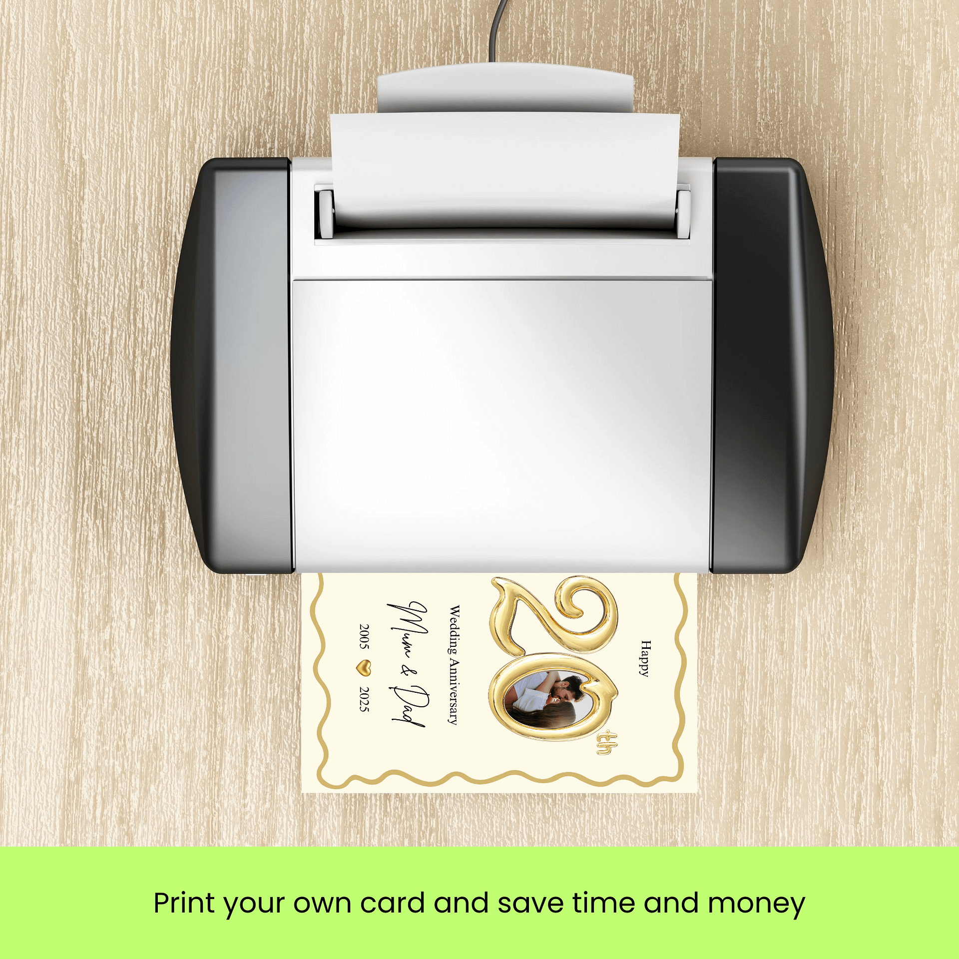 Gold Balloon-style 20th Year Wedding Anniversary Photo Card Template product image (9)