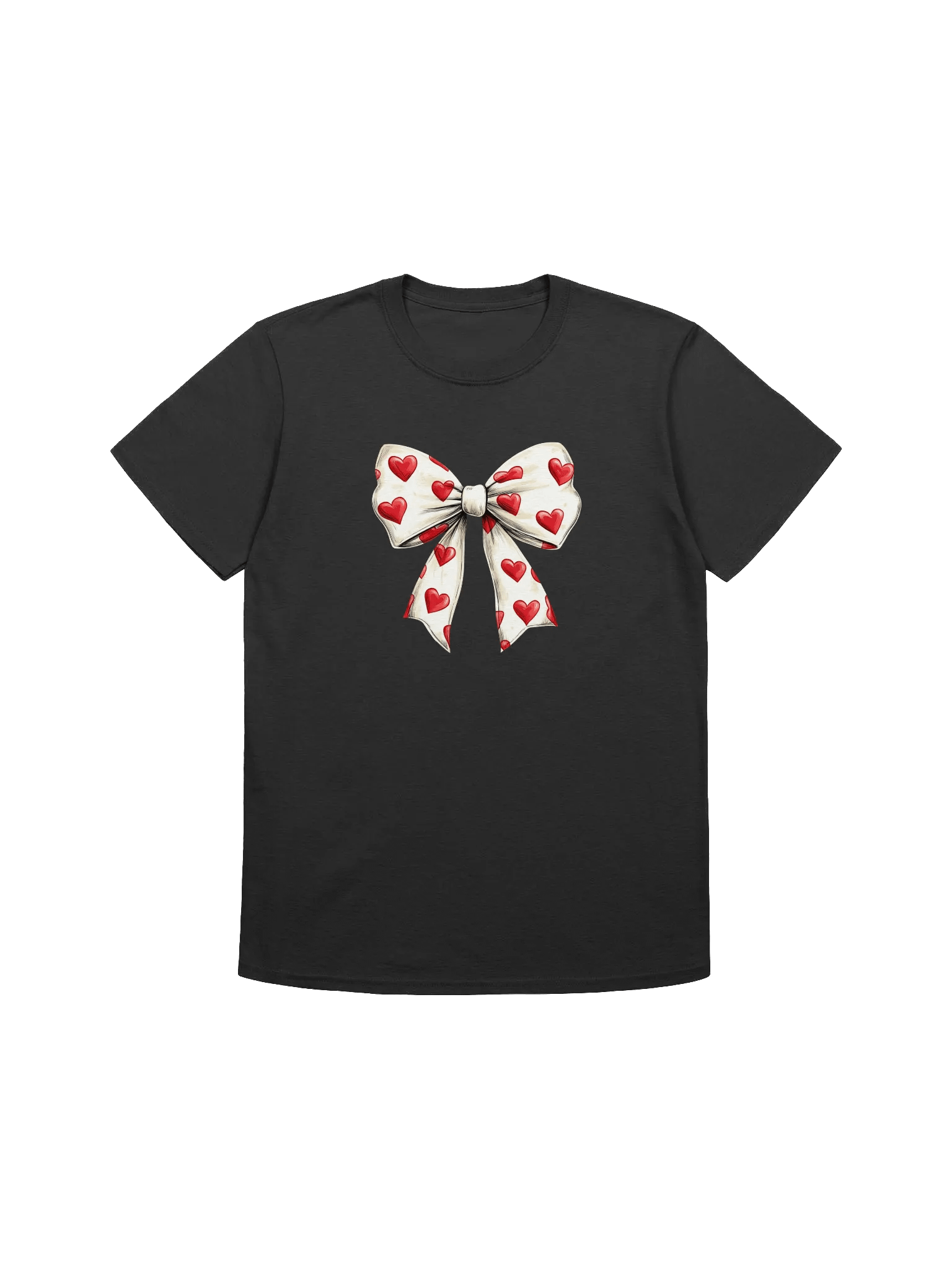 Valentine’s Day Unisex T-Shirt Celebrating Love Red Hearts Bow product image (1)