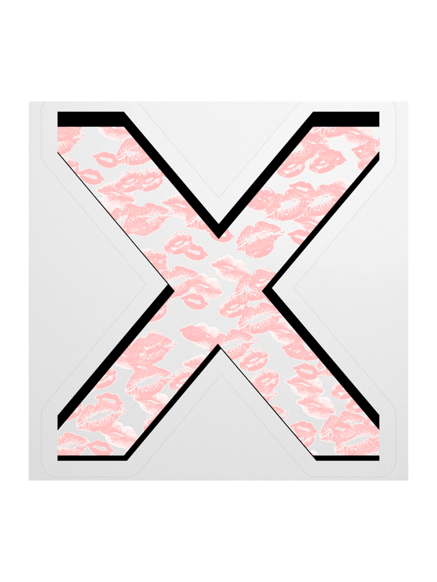 White X Pink Lipstick Kisses | Kiss-cut Sticker product image (1)