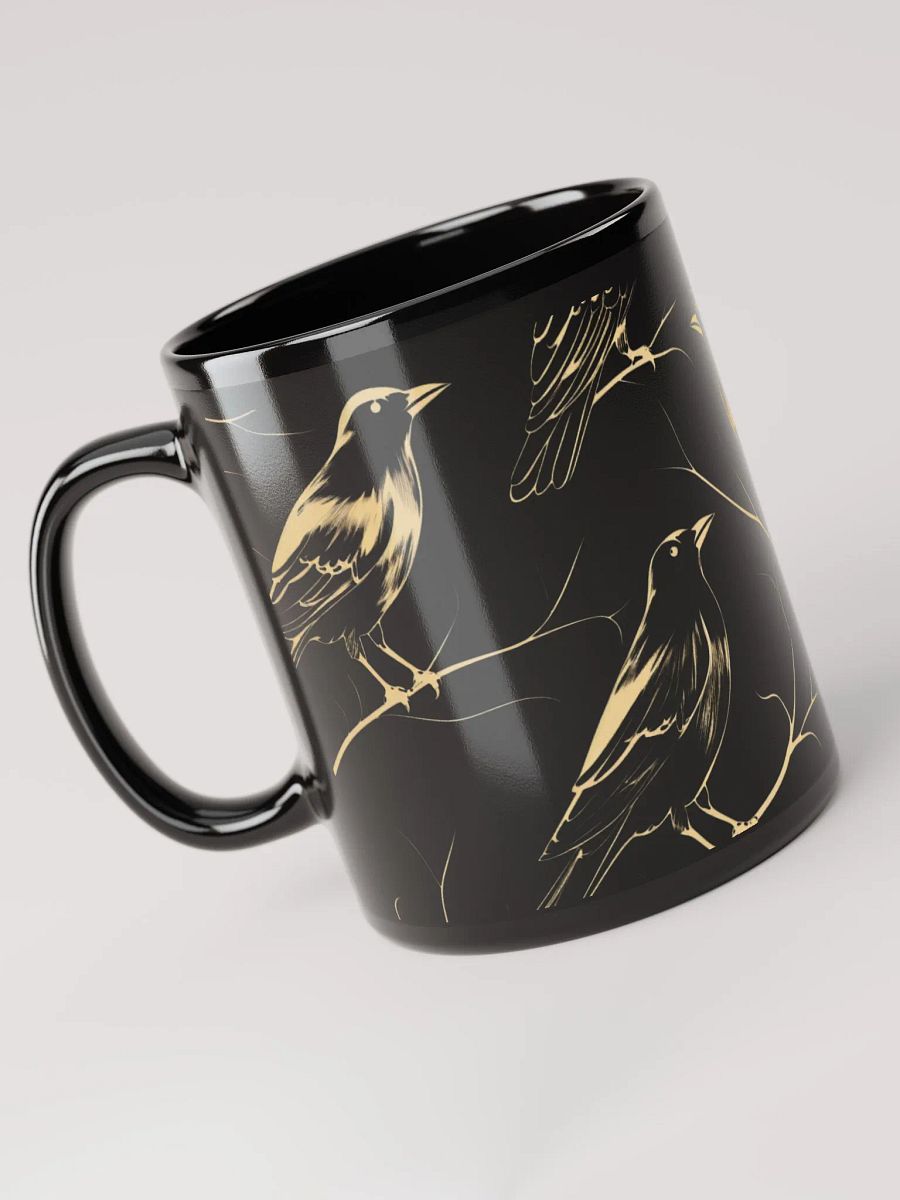 Black Mug with Premium Crow Illustrations product image (3)