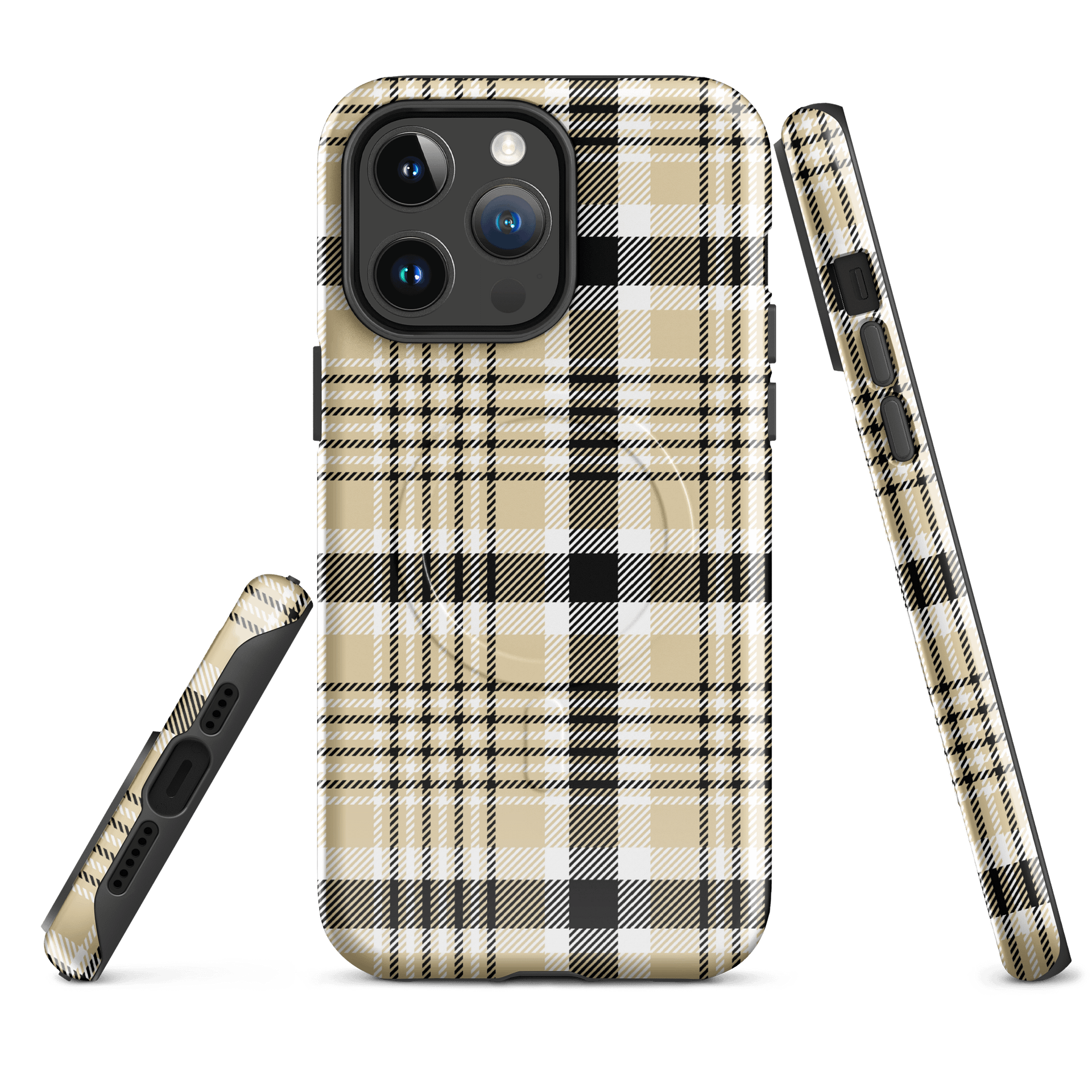 Beige Plaid MagSafe® Tough Case for iPhone® product image (7)